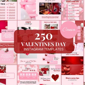 Valentines Day Instagram Templates Valentine Social Media Templates Red Instagram Templates Valentines Branding Instagram Post Template