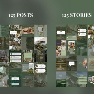 Green Instagram Templates, Canva Social Media Posts (digital Download ...
