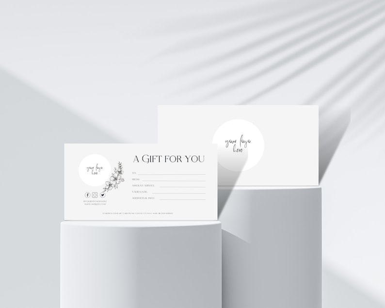 Editable Gift Certificate Template Small Business Supplies - Etsy