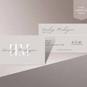 Double Sided Business Card| Beige Business Card Template| DIY Business Card| Canva Business Card Template| Professional Beige Business Card