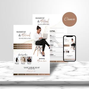 Event Flyer Templates Networking Flyer Design Editable Women&#39;s Empowerment Flyer Boss Babe Conference Canva Event Flyer Business Event Flyer