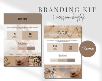 Brand Kit Template | Brand Board Template | Pre-made Branding Kit | Editable Business Mood Board | Brown Brand Kit | Editable Brand Kit