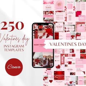 Valentines Day Instagram Templates Valentine Social Media Templates Red Instagram Templates Valentines Branding Instagram Post Template