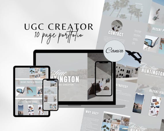Travel UGC Portfolio Template Editable Travel Content Creator Travel Media Kit Editable Vacation Social Media Kit Travel UGC Canva Template