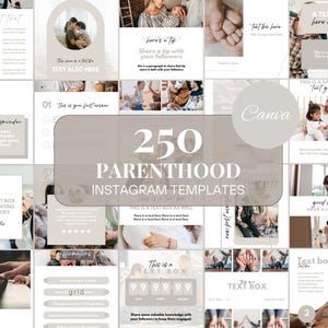 Motherhood Instagram Templates Parents Instagram Posts Teacher Templates Editable Parenthood Canva Template Kids Instagram Templates