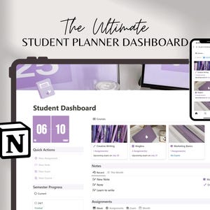 Notion Planner Academic Notion Planner Student Notion Planner School Planner Aesthetic College Planner Notion Schedule Planner Study Notion
