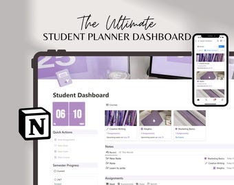 Notion Planner Academic Notion Planner Student Notion Planner School Planner Aesthetic College Planner Notion Schedule Planner Study Notion