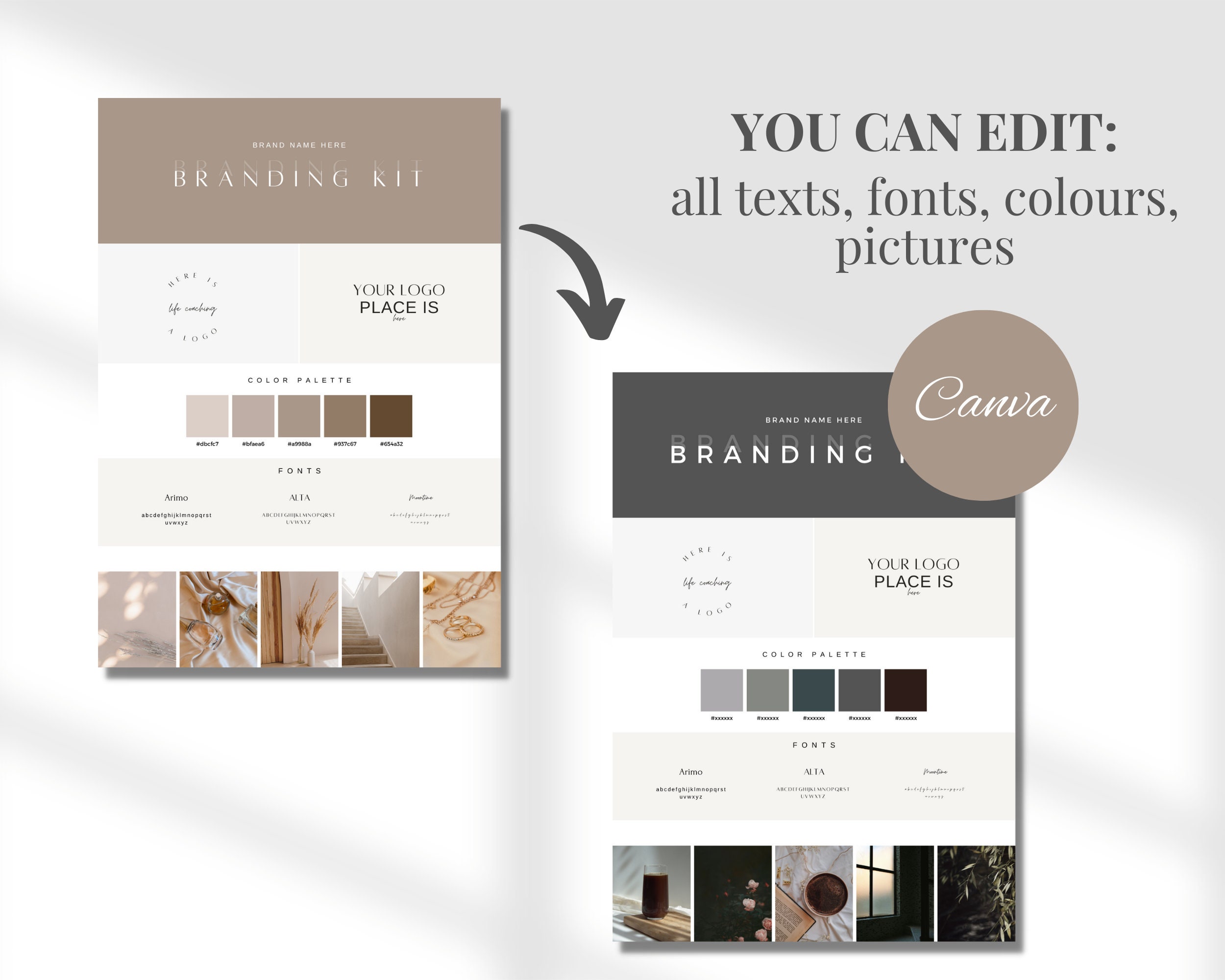 Brand Kit Template Brand Board Template Premade Branding Etsy