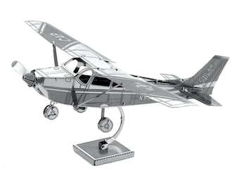 Cessna 172 Plane Aeroplane Aircraft Metal Model Kit 3d Puzzle Gadget Fathers Valentines Day Gift Idea