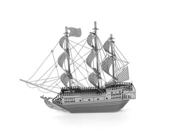 Black Pearl Boat Ship Metal Model Kit 3d Puzzle Gadget Fathers Valentines Day Gift Idea