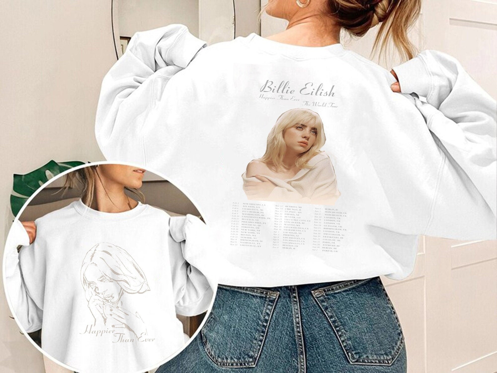 Discover Billie Eilish Vintage 2 sides Retro Shirt, Vintage Billie Eilish Shirt, Retro 90s Shirt