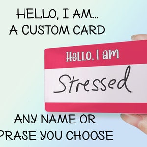 Bonjour, je suis carte | carte en plastique PVC personnalisée | carte de nouveauté drôle