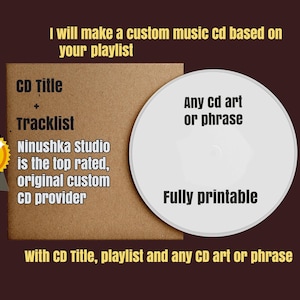 Custom CD playlist and Sleeve | gift for couples | personalised cd and box printed, custom mixtape