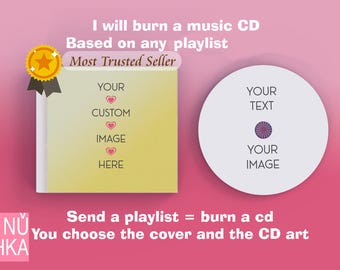 Custom CD playlist and jewel case | gift for couples | personalised cd and box printed