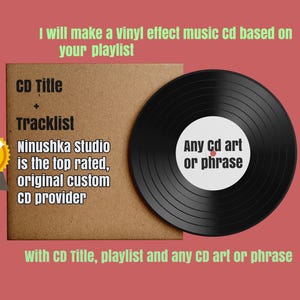 Custom CD playlist and Sleeve | gift for couples | personalised cd and box printed, custom mixtape, vinyl effect music CD