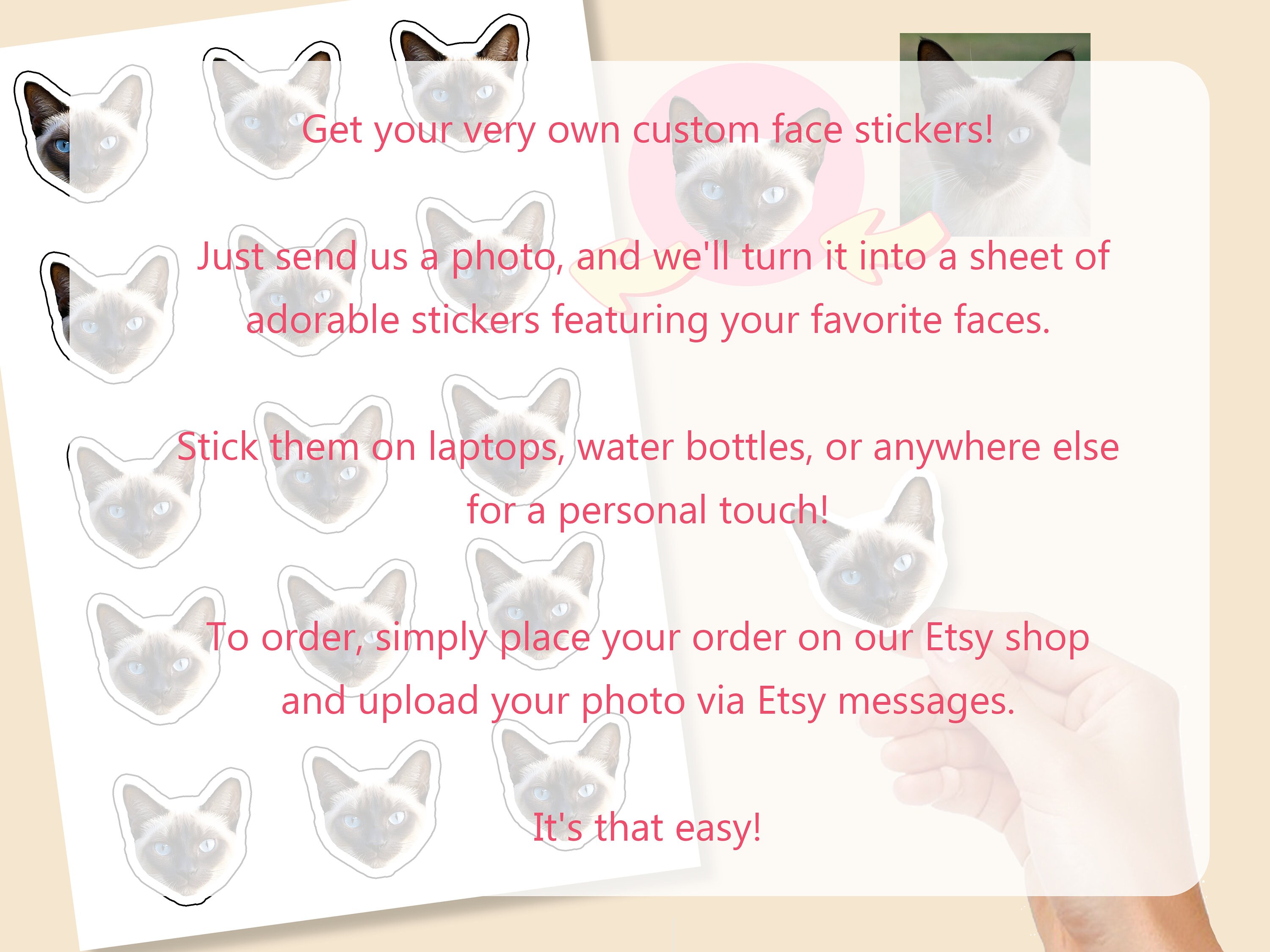 Personalized Face Stickers: Custom Photo Stickers - Pack of 15 - Etsy