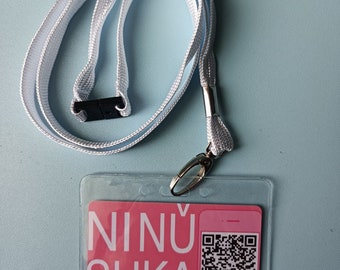 Add-on : Plain white lanyard and sleeve badge holder |  to buy along with your custom PVC card