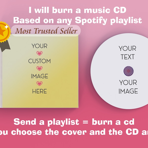 Custom CD playlist and jewel case | gift for couples | personalised cd and box printed