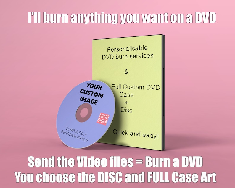 Dvd Text Your Custom DVD & Case - Any Video Dvds Burning Service - Etsy