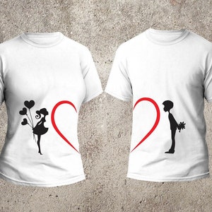Matching Couple SVG Bundle, Couple shirts svg, Happy Valentine&#39;s Day svg, Matching outfits for couples svg