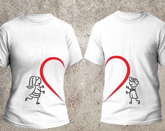 Lustiges Paar Valentine SVG: Passendes Herz Shirt Design (Digitaler Download)