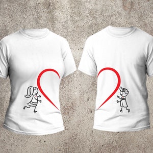 Funny Couple Valentine SVG: Matching Heart Shirt Design (Digital Download)