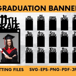 Graduation Banner SVG, DIY Graduation Photo Banner, Grad svg, 2025 SVG, Cutting Files For Graduation, Graduation Party Decor, Graduation Svg