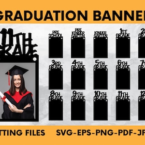 Graduation Banner SVG, DIY Graduation Photo Banner, Grad svg, 2024 SVG, Cutting Files For Graduation, Graduation Party Decor, Graduation Svg