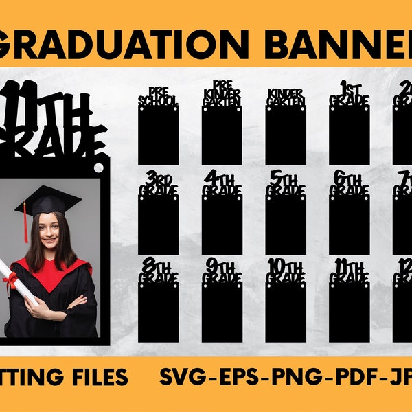 Graduation Banner SVG, DIY Graduation Photo Banner, Grad svg, 2024 SVG, Cutting Files For Graduation, Graduation Party Decor, Graduation Svg