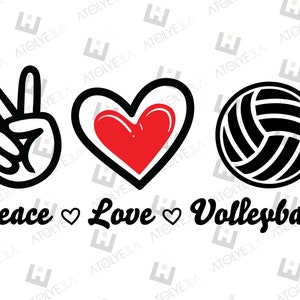 Peace Love Volleyball Svg Volleyball Svg  Cut File Peace Love Volleyball Png Volleyball Svg Files for Cricut Silhouette Instant Download