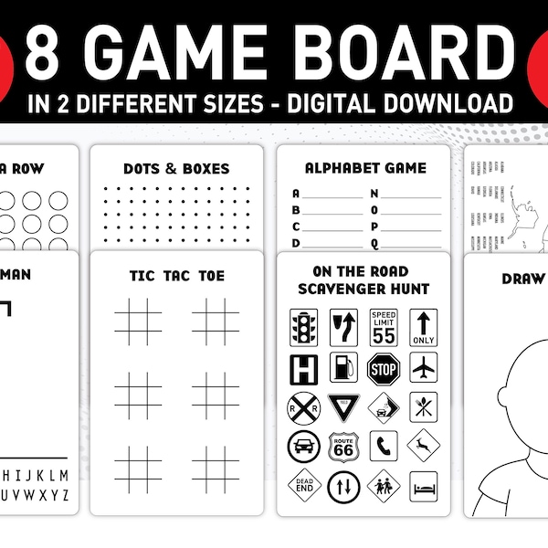 Travel Games | Dry Erase Travel Games | Digital Files | Digital Cut Files | Printable File | Game Board SVG | Svg | Pdf | Ai | Eps | Png