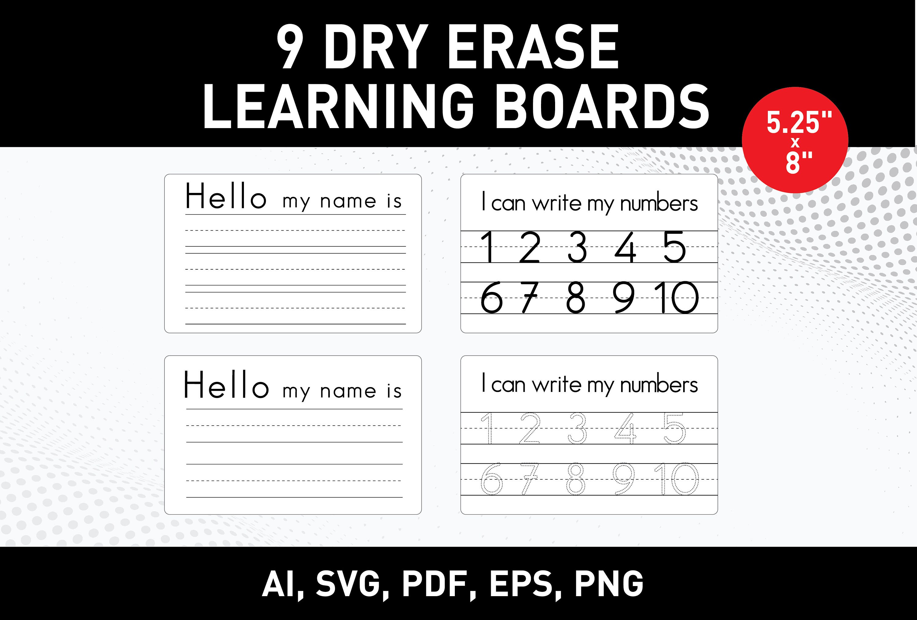 Dry Erase Boards, Dry Erase Learning Boards, Practice Writing Board