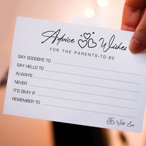 Consejos para las futuras tarjetas de padres, consejos para baby shower imprimibles, tarjetas de consejos para mamá y papá, tarjeta de deseos para bebés, buenos deseos para nuevos padres
