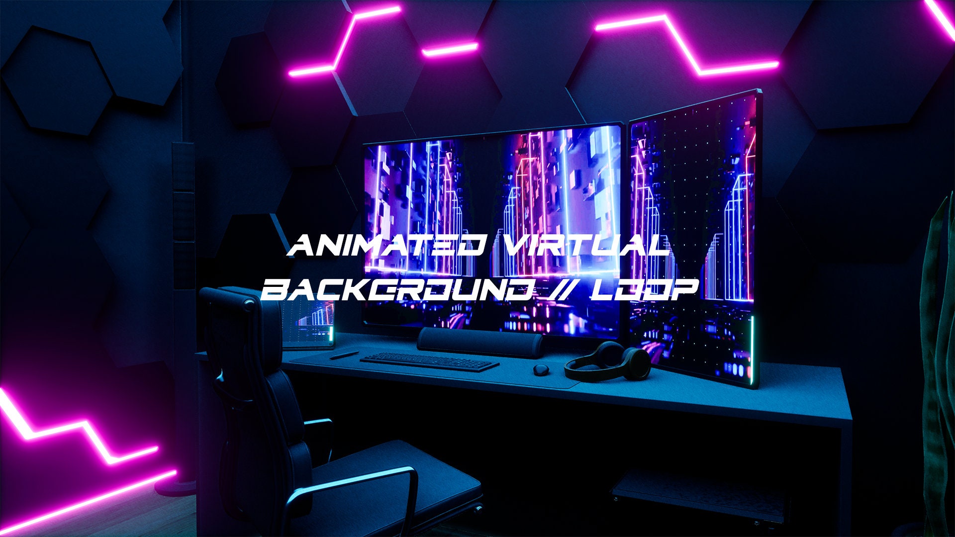ANIMATED VIRTUAL BACKGROUND Loop Video Room Gamer Room Etsy
