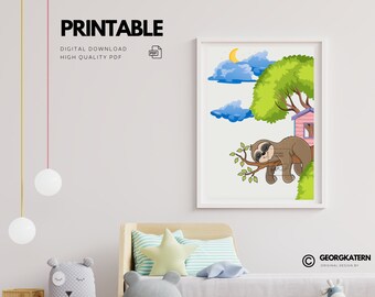 Faultier Kinderposter