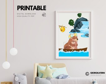 Mama Bär mit Baby Kinderposter