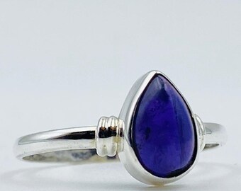 Genuine Amethyst Ring, Silver Gemstone Ring, February Birthstone Ring, Amethyst Rings for Women Birthday Gifts, Birthstone Gift Girls