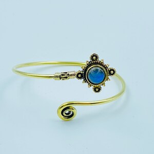 Labradorite Bracelet Brass Bangle Labradorite Bangle Adjustable Handmade Bangle Labradorite Gemstone Bracelet Gift For Her