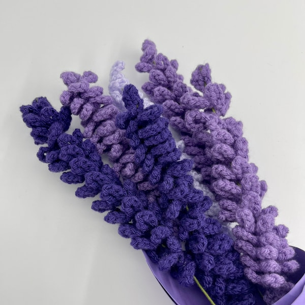 Handmade Crochet Flowers: Lavender, Eucalyptus, Purple flower, Forever bouquet, Gift for her, Mother’s Day, Long distance gift, Anniversary