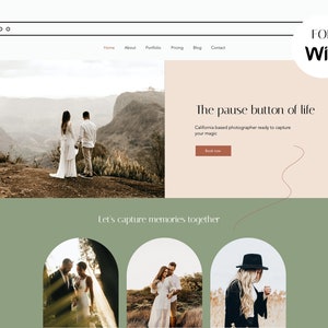 Wix Website Template – Wix theme for Photographer, artist or designer  – Photography website, Modern Website Design, Boho photography