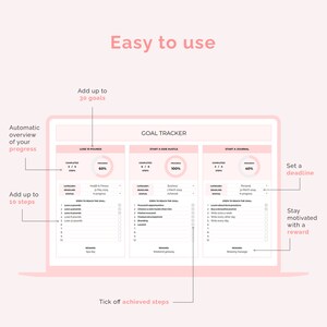 Simple Goal Tracker Google Sheets, Task Tracker Spreadsheet Template ...