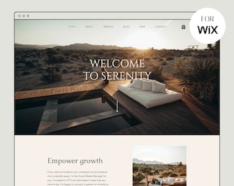 Plantilla de sitio web de Wix: tema de Wix Coach, plantilla de sitio web de Social Media Manager: diseño de sitio web moderno, diseño estético y bohemio, diseño web