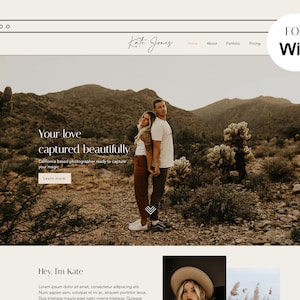 Wix Website Template – Wix Photography Template – Photography website, Modern Website Design, Boho photography, Portfolio website
