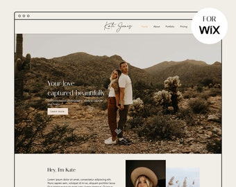 Plantilla de sitio web de Wix – Plantilla de fotografía de Wix – Sitio web de fotografía, diseño de sitio web moderno, fotografía boho, sitio web de portafolio