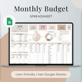 Monthly Budget Planner Spreadsheet, Google Sheets Budget, Simple Budget Template, Finance Planner Sheet, Expense Tracker, 1 Tab Budgeting
