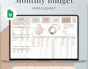 Monthly Budget Planner Spreadsheet, Google Sheets Budget, Simple Budget Template, Finance Planner Sheet, Expense Tracker, 1 Tab Budgeting