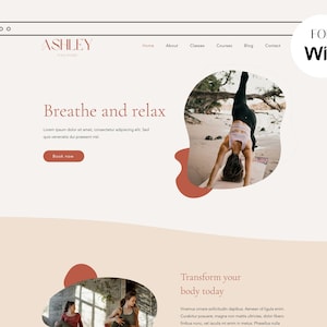 Wix Website Template - Wix Template Yoga -  Coach website, Modern Website Design, Aesthetic and Boho Design, Web Design, Wix Blog