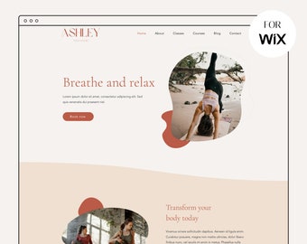Plantilla de sitio web de Wix - Plantilla de Wix Yoga - Sitio web de coach, diseño de sitio web moderno, diseño estético y boho, diseño web, blog de Wix