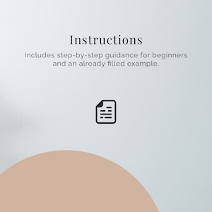 May include: Instructions for beginners with step-by-step guidance and a filled-out example.