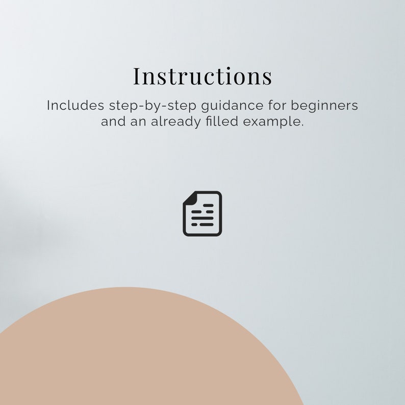May include: Instructions for beginners with step-by-step guidance and a filled-out example.
